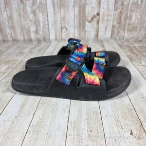 Chaco Slides‎ Tie Dye Straps Adjustable Sandals Comfort Black Women's 8